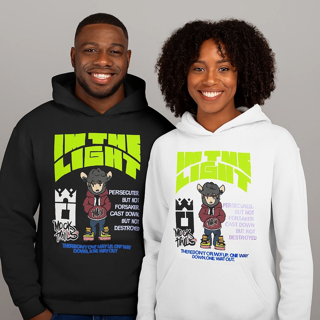 Premium faith-inspired hoodie available in black or white. The I’m the Light Hoodie blends comfort, 