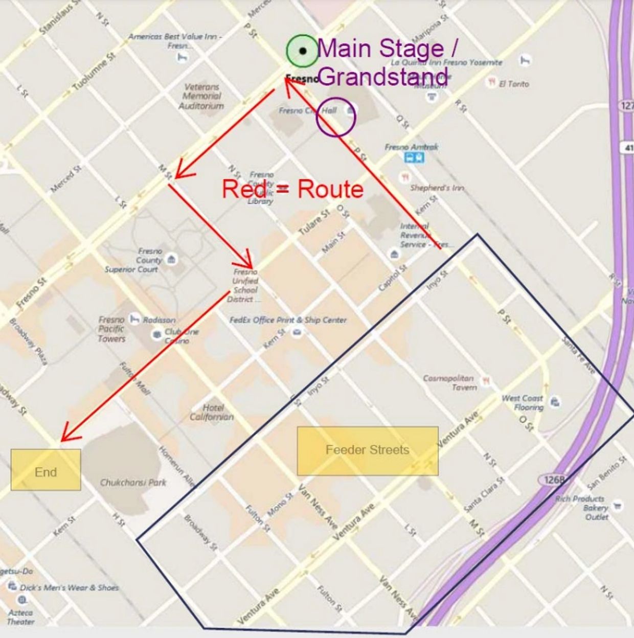 Parade Route Map - East Valley Veterans Parade