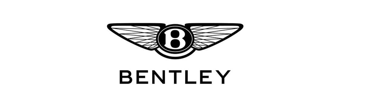 Bentley logo featuring a winged emblem and bold text.