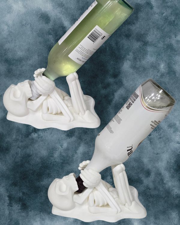 Skeleton Wine and Liquor Bottle Display