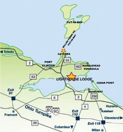 Map Of Marblehead Ohio Lighthouse Lodge, Marblehead, Ohio - Port Clinton, Marblehead