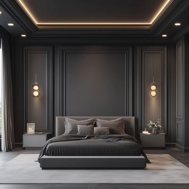 Crown molding in a bedroom