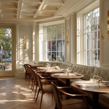 Ceiling trim in a restaurant