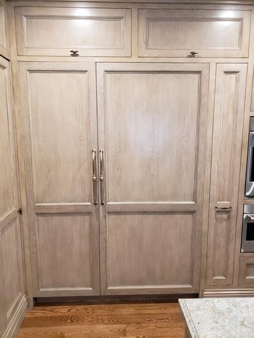 wine cabinet installed in existing cabinets