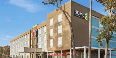 Modern Home2 Suites by Hilton hotel building.