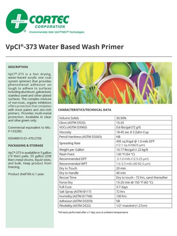 VpCI-373 Water Based Wash Primer / TopCoat