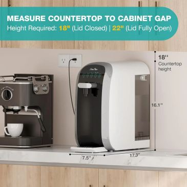 Instructions and measurements for countertop to cabinet gap height.