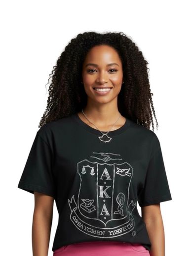 Alpha Kappa Alpha Rhinestone Shield Tee Shirt. Alpha Kappa Alpha rhinestone tees