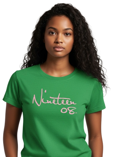 Alpha Kappa Alpha Nineteen 08 Tee Shirt. Alpha Kappa Alpha green tee shirt.