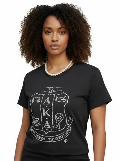 Alpha Kappa Alpha Rhinestone Shield Tee
