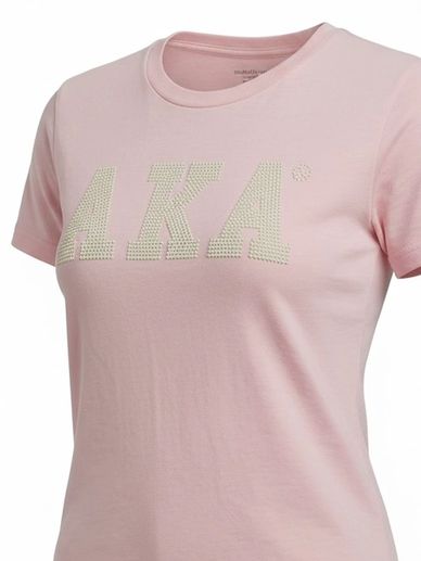 Alpha Kappa Alpha pearl letters tee shirt pink