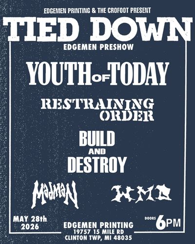 Concert poster for a punk rock event featuring multiple bands in 2026.