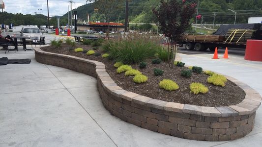 Commercial stonework landscaping concrete