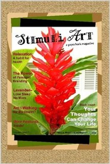 Magazine cover featuring a red flower with inspirational topics.