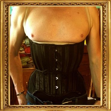 Oh Industry in cotton coutil with satin bone channel accents