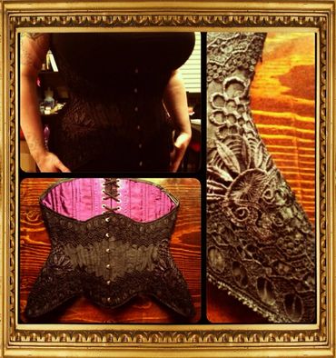 Oh Industry in jacquard coutil with lace embellishment