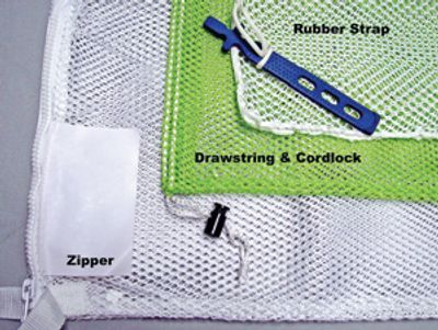 Rubber laundry bag closures