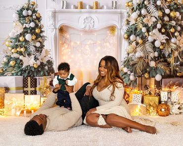 Festive Christmas backdrop studio photos Granite Bay