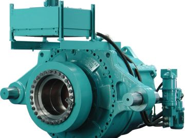 Industrial machinery component painted teal.