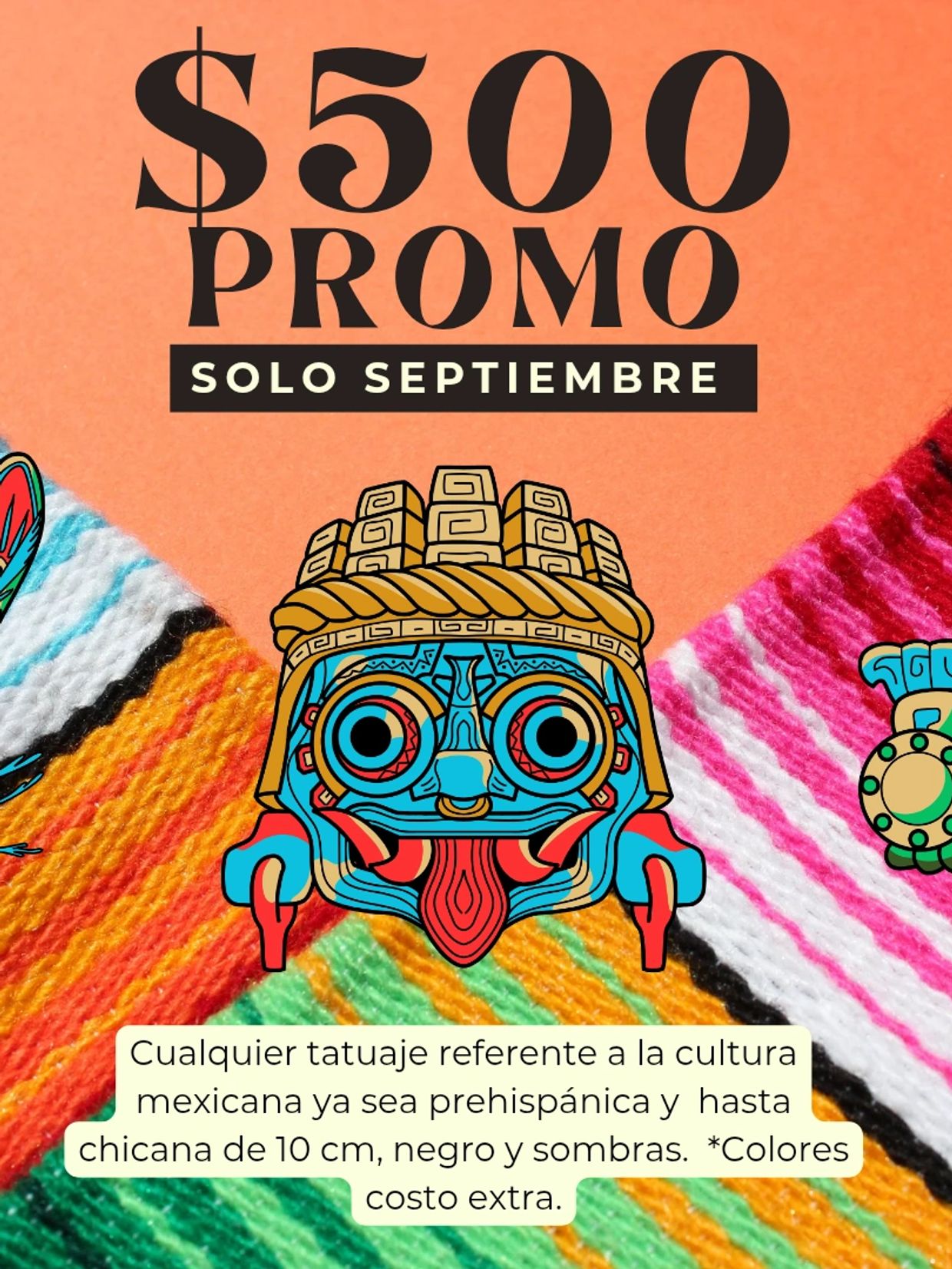 Septiembre ❗❗❗ ya sea tradicional, sombras, chicano, tribal etc 