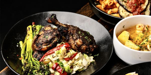 Jerk Chicken with Cabbage and Broccolini