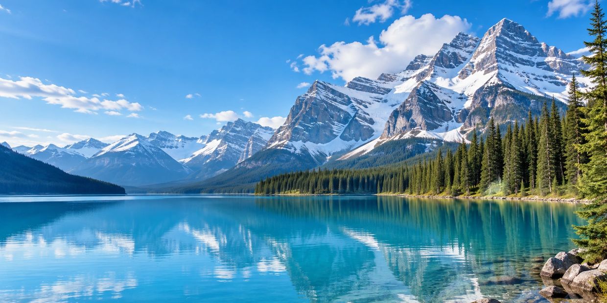Banff National Park mountain lake in Canada