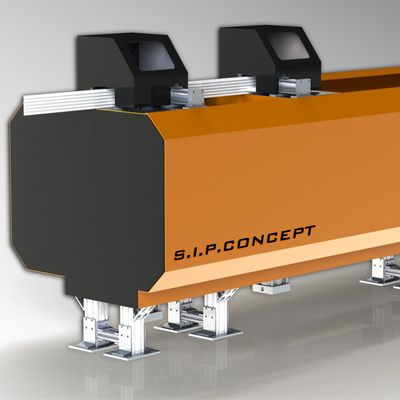 Industrial machine labeled S.I.P.CONCEPT with an orange and black design.