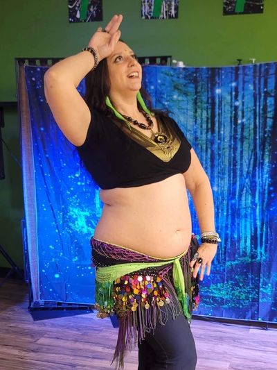 Mandy of Zuut belly dancing at Studio 777 in Depew NY.