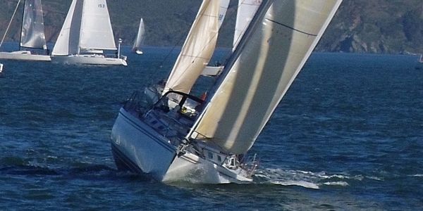 heeling sailboat