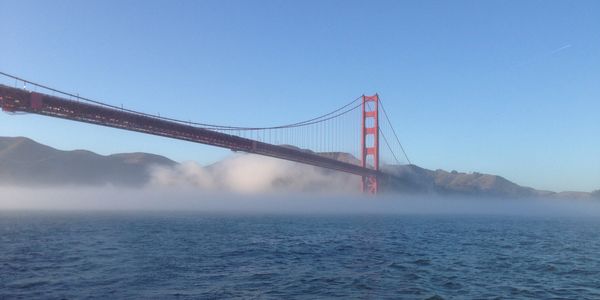 Golden Gate Bridge from a sailboat