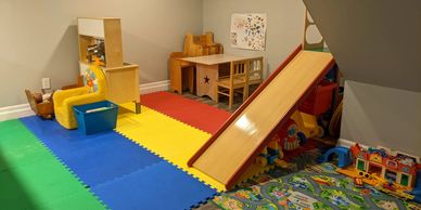 Playroom cleaned and organized