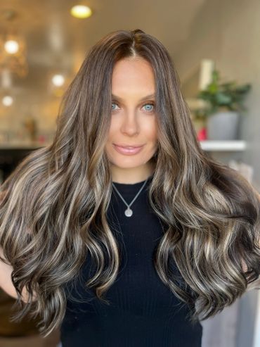 Brunette woman with long hair