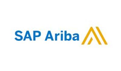 SAP Ariba logo with blue text and yellow symbol.
