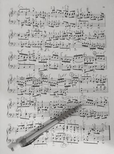 Piano lessons in Bournville Birmingham.  Image of a music score.  Pianist and piano teacher.