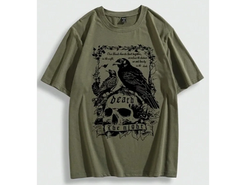 Men's Raven Slogan Printed T-Shirt