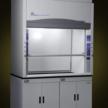 Labconco Protector Premier Laboratory fume hood. Benchtop lab fume hood assembly.
