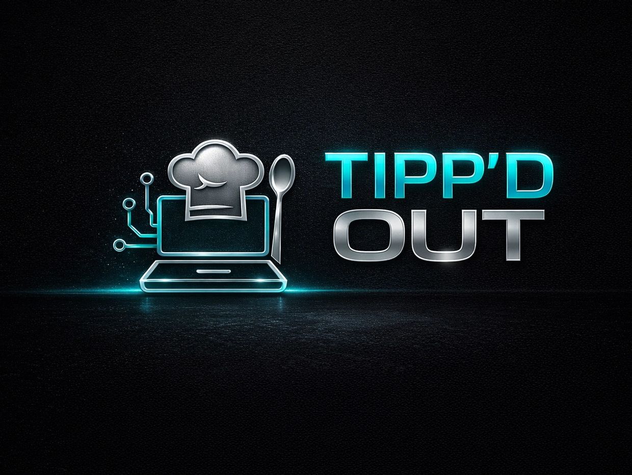 Logo of Tipp'd Out with a chef hat on a digital screen.