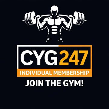 Logo for CYG247 gym promoting individual membership.