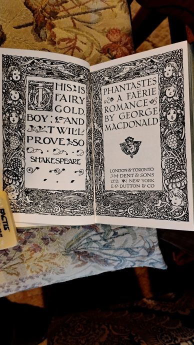 Ornate title page of a fairy book with Shakespeare quote.