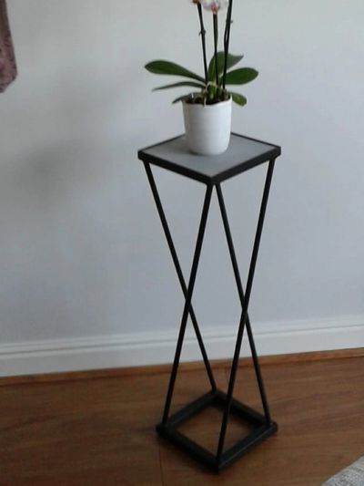 Side table with micro cement top. Other alternative finishes include Wood or Metal. 