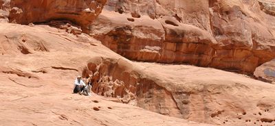 Joe exploring red rock.