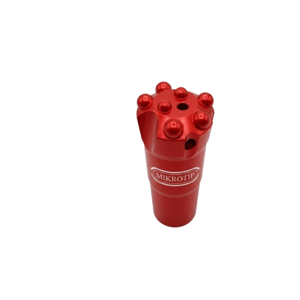 Red Mikrotip drill bit with multi-point tip.
