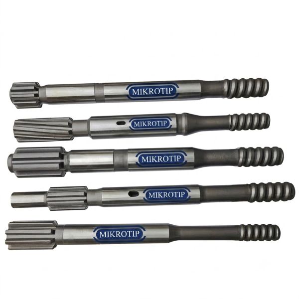 Set of five splined shafts with MIKROTIP labels.