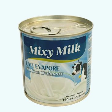 Utilisez jusqu'à la dernière goutte de lait évaporé Mixy Milk. Disponible en boîtes de 160g.