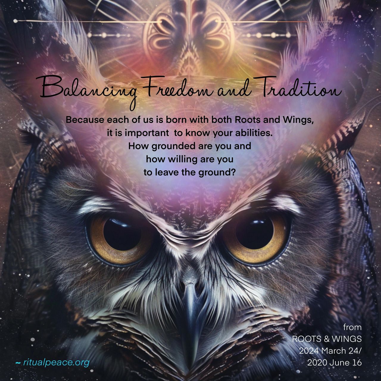 BALANCING FREEDOM & TRADITION, OWL, FLIGHT, GROUND BALANCING FREEDOM & TRADITION, OWL, FLIGHT, GROUND