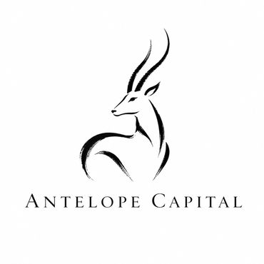Elegant black and white antelope logo for Antelope Capital.