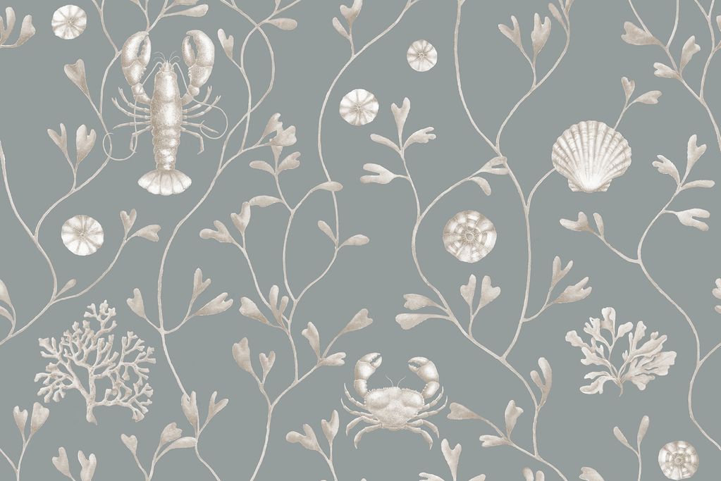 Subtle silvery grey wallpaper creating understated elegance in any room.