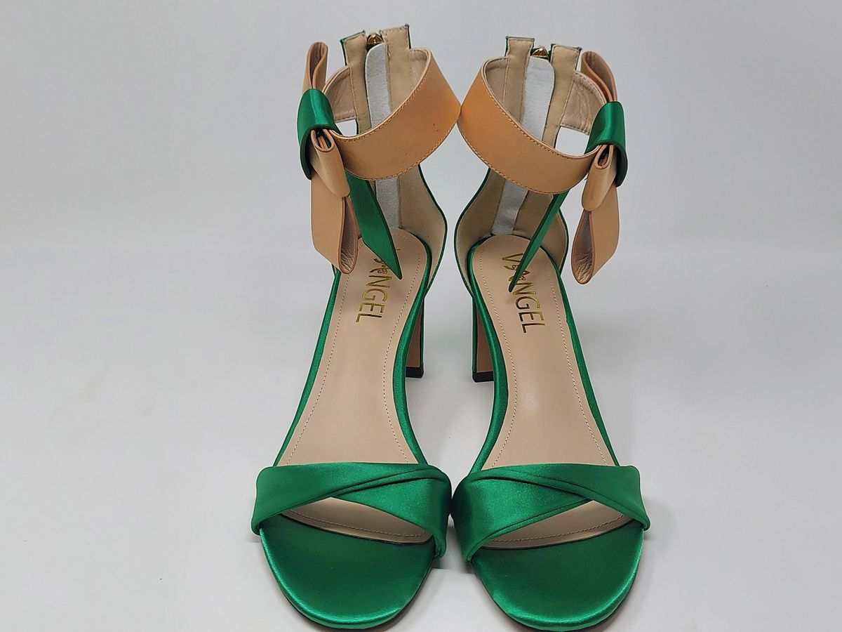 Zara Bow Sandals - Green/Gold