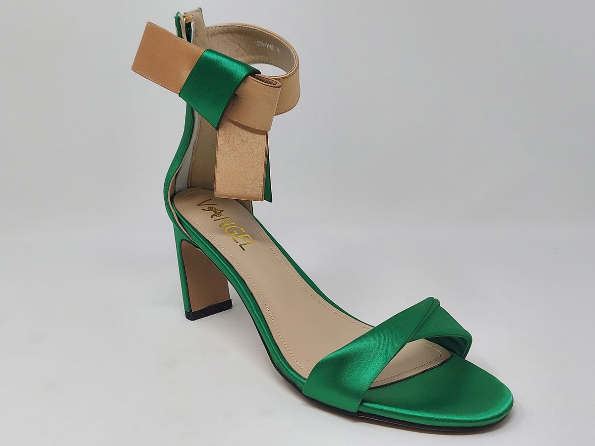 Zara Bow Sandals - Green/Gold