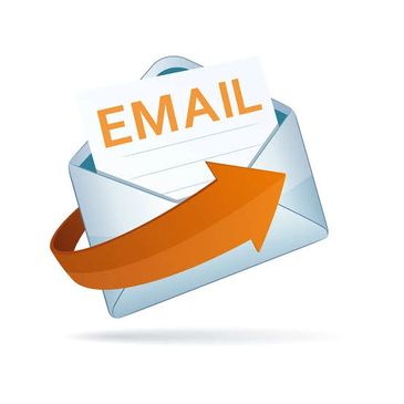 Illustration of an email envelope with an orange arrow and the word EMAIL.